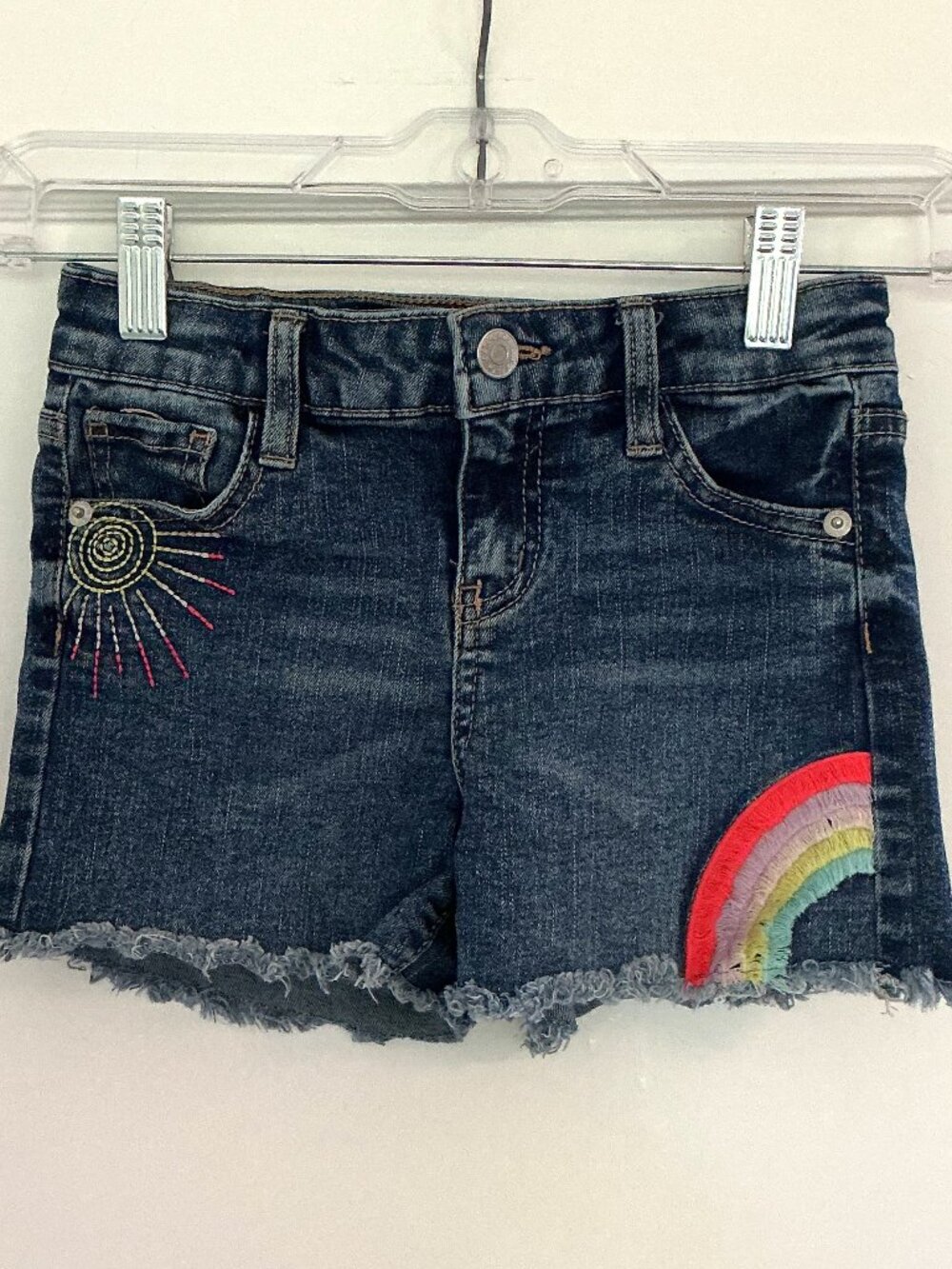 Cat & Jack Rainbow Jean Stretch Shorts l Size 6/6X
